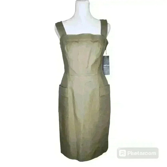 Chetta B women's tan sleevless sheath dress size 4 - Picture 1 of 11